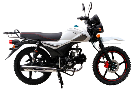 Мопед ROCKOT ALPHA OFFROAD M-12 (белый глянцевый)` pitbikemarket.ru